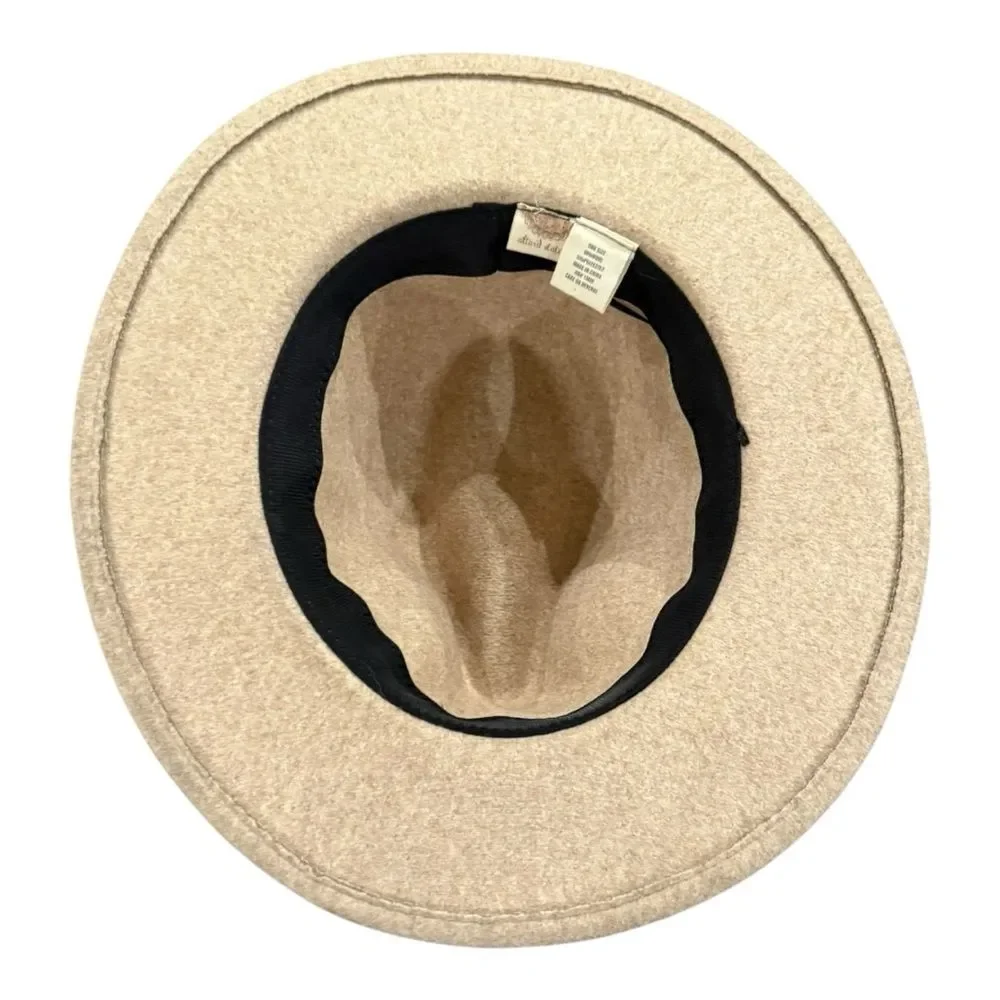 altar’d state Wool Blend Stylish Tan Fedora Hat with Brown Leather Band OSFM